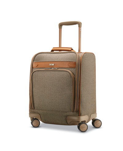 Shop Hartmann Herringbone Dlx Carry-on Under-seater Spinner Suitcase In Brown