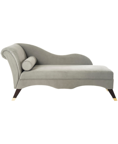 Shop Safavieh Caiden Vevlet Chaise In Gray
