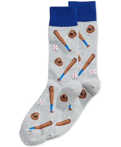 Shop Hot Sox Men's Socks, Baseball Design In Gray
