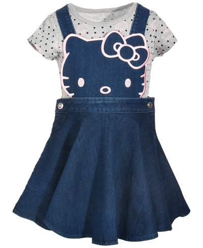 Shop Hello Kitty Toddler Girls 2-pc. Denim Skirtall & T-shirt Set In Blue