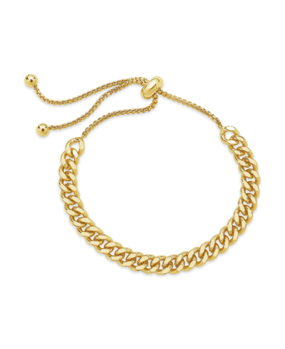 Shop Sterling Forever Women's Chain Link Bolo Gold Plated Bracelet