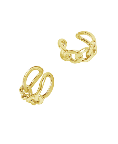 Shop Sterling Forever Women's Figaro 14k Gold Plated Chain Ear Cuff Earrings