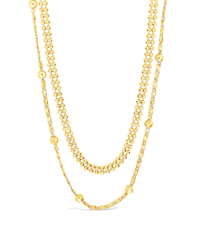 Shop Sterling Forever Women's Layered Beaded Gold Plated Chain Necklace