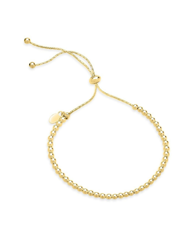 Shop Sterling Forever Women's Beaded Slider Bracelet In Gold