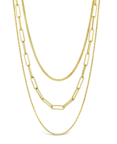 Shop Sterling Forever Women's Kori Triple Layered Necklace In Gold