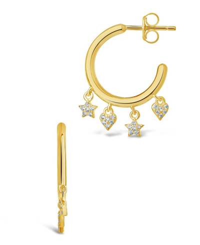 Shop Sterling Forever Women's Celeste Hoop Earrings In Gold