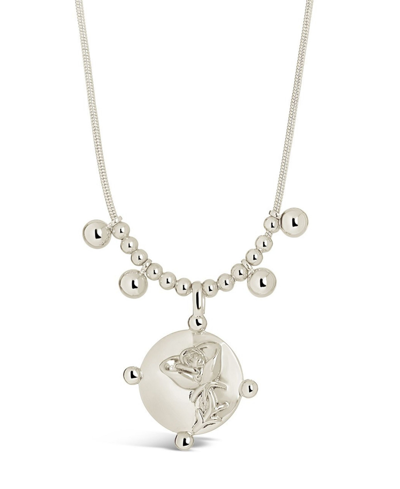 Shop Sterling Forever Women's Fleur Pendant Necklace In Silver