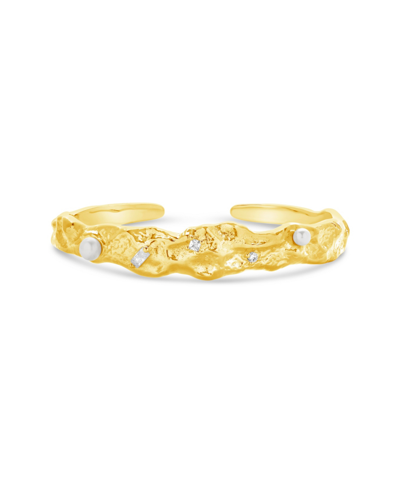 Shop Sterling Forever Caspara Cuff Bracelet In Yellow
