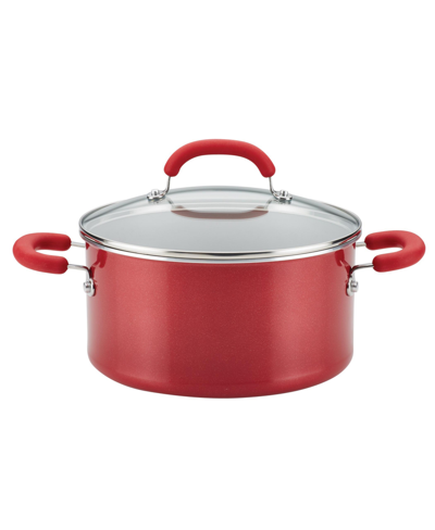 Shop Rachael Ray Create Delicious Aluminum Nonstick 6-qt. Stockpot In Red