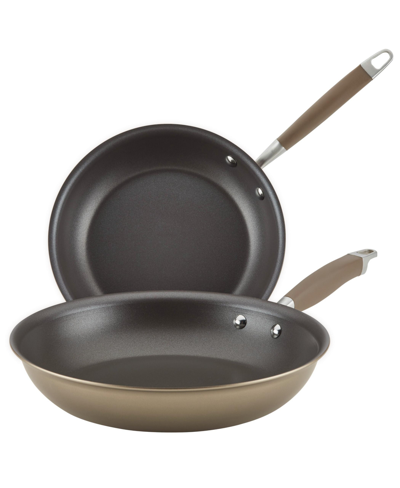 Shop Anolon Advanced Home Hard-anodized Nonstick Skillet Set, 2 Piece In Brown