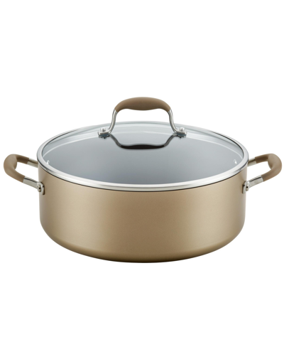 Shop Anolon Advanced Home Hard-anodized 7.5-qt. Nonstick Wide Stockpot In Brown