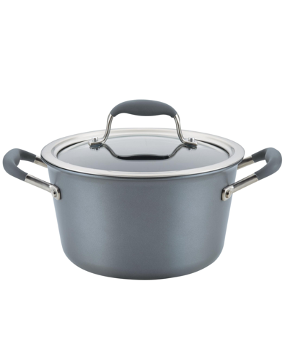 Shop Anolon Advanced Home Hard-anodized Nonstick 4.5-qt. Tapered Saucepot In Gray