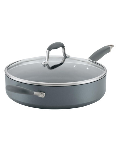 Shop Anolon Advanced Home Hard-anodized Nonstick 5-qt. Saute Pan With Helper Handle In Gray