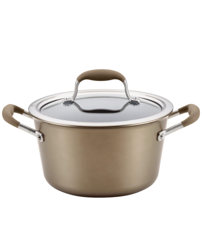 Shop Anolon Advanced Home Hard-anodized Nonstick 4.5-qt. Tapered Saucepot In Brown