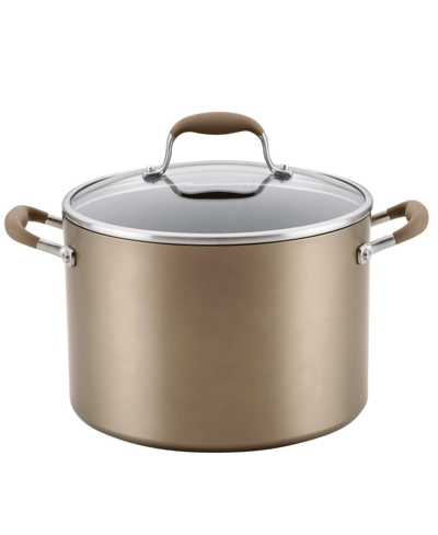 Shop Anolon Advanced Home Hard-anodized Nonstick 10-qt. Wide Stockpot In Brown