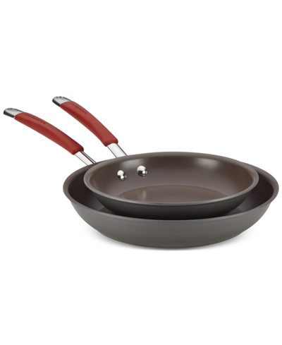 Shop Rachael Ray Cucina Hard-anodized 9.25" & 11.5" Skillet Set In Red