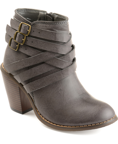Shop Journee Collection Women's Wide Strap Boot Women's Shoes In Gray