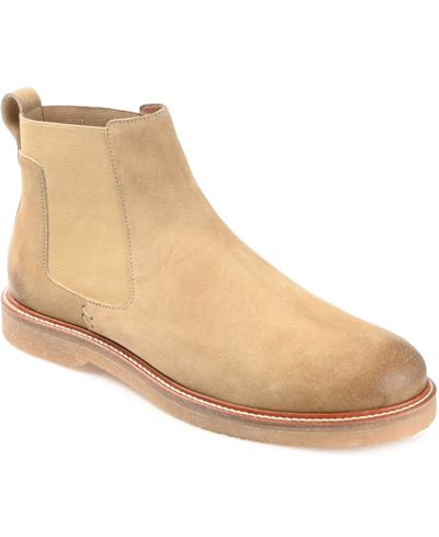 Shop Thomas & Vine Men's Cedric Plain Toe Chelsea Boot Men's Shoes In Tan/beige