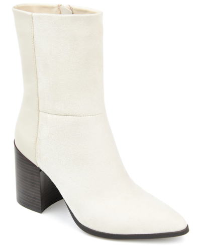 Shop Journee Collection Women's Sharlie Two-tone Bootie Women's Shoes In Ivory/cream