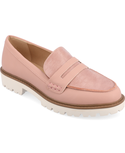 Shop Journee Collection Women's Kenly Lug Sole Loafers In Pink