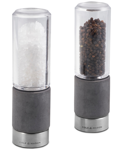 Shop Cole & Mason Regent Concrete Stemless Salt & Pepper Mill Gift Set In Gray
