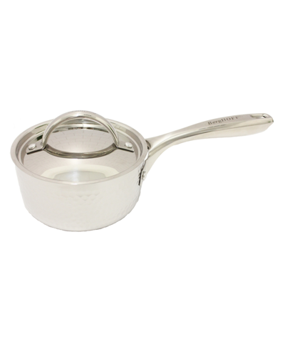 Shop Berghoff Hammered Tri-ply 5.5" Covered Saucepan In Silver