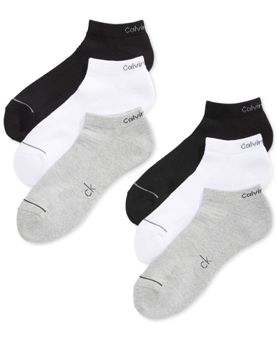 Shop Calvin Klein Six-pack Athletic Stripe Ankle Socks In Multi