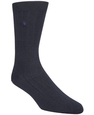 Shop Cole Haan Men's Ribbed Crew Socks In Blue