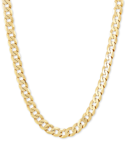 Shop Macy's Curb Link 22" Chain Necklace (7mm) In 18k Gold-plated Sterling Silver