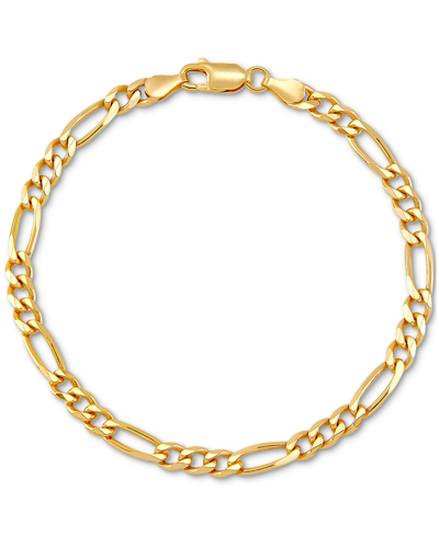 Shop Giani Bernini Figaro Link Chain Bracelet (4-1/3mm) In 18k Gold-plated Sterling Silver Or Sterling Silver, Created 