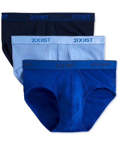 Shop 2(x)ist Men's Essential 3 Pack No Show Brief In Blue