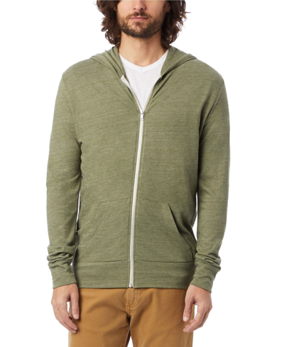 Shop Alternative Apparel Men's Basic Zip Hoodie In Green