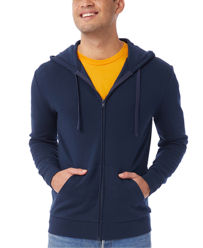 Shop Alternative Apparel Men's Eco-cozy Zip Hoodie In Blue