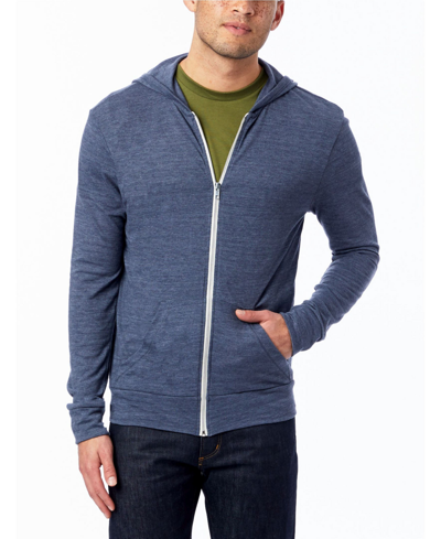 Shop Alternative Apparel Men's Basic Zip Hoodie In Blue