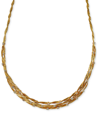 Shop Effy Collection D'oro By Effy Diamond Embellished Necklace (1-5/8 Ct. T.w.) In 14k Yellow Gold