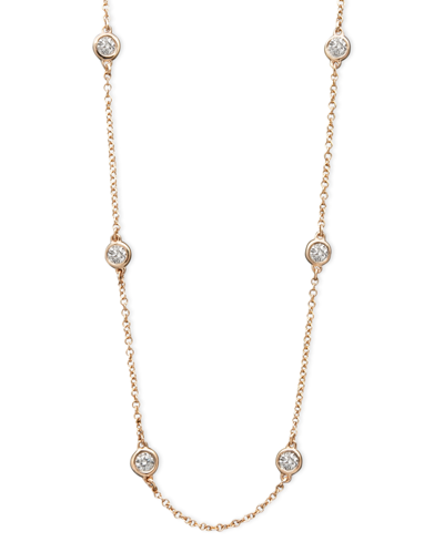 Shop Effy Collection Trio By Effy Diamond Seven Station Necklace 16-18" (1/2 Ct. T.w.) In 14k White, Yellow Or Rose Gold