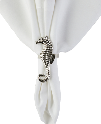 Shop Tableau Sea Horse Napkin Rings, Set Of 8 In Silver