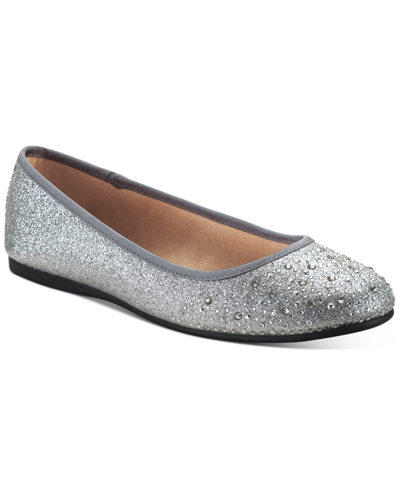 Shop Style & Co Angelynn Flats, Created For Macy's Women's Shoes In Silver