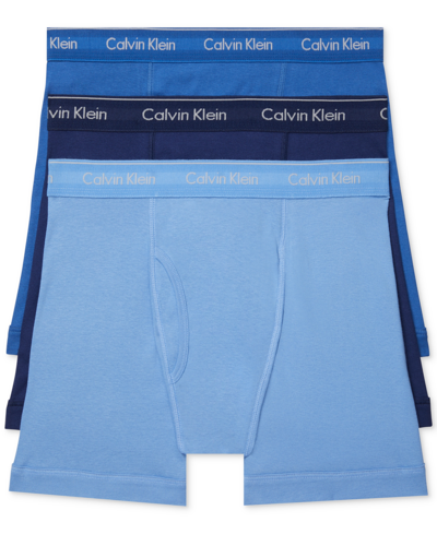 Shop Calvin Klein Men's 3-pack Cotton Classics Boxer Briefs In Blue