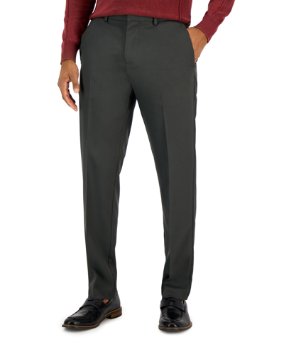 Shop Perry Ellis Portfolio Men's Modern-fit Twill Pants In Gray