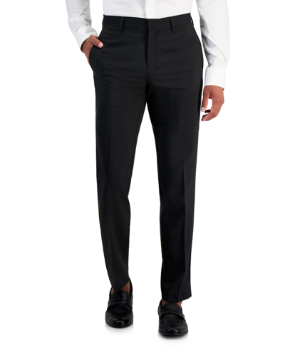 Shop Perry Ellis Portfolio Men's Slim-fit Twill Pants In Black