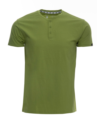 Shop X-ray Men's Basic Henley Neck Short Sleeve T-shirt In Green