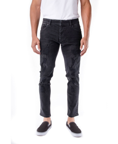 Shop X-ray Men's Stretch Distressed Skinny Jeans In Black