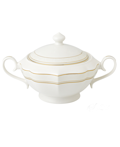 Shop Lorren Home Trends La Luna Collection Bone China Soup Tureen And Lid, Charlotte Design In Ivory/cream