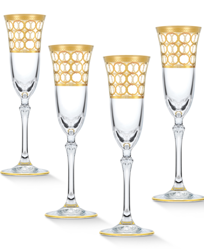 Shop Lorren Home Trends 4 Piece Infinity Gold Ring Champagne Flute Set