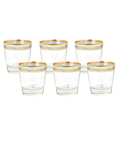 Shop Lorren Home Trends Melania Collection Smoke Double Old Fashion Glasses, Set Of 6 In Gray
