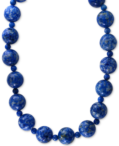Shop Effy Collection Effy Lapis Lazuli (4 & 12mm) Beaded Collar Necklace In 14k Gold In Blue