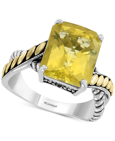Shop Effy Collection Effy Lemon Quartz (5-5/8 Ct. T.w.) Ring In Sterling Silver & 18k Gold In Yellow