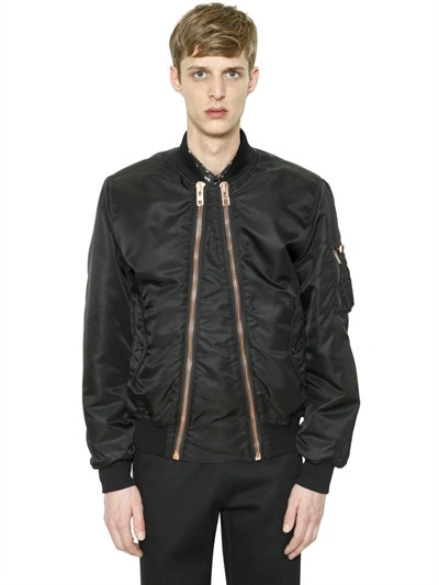 Givenchy Double Zip Nylon Bomber Jacket, Black | ModeSens