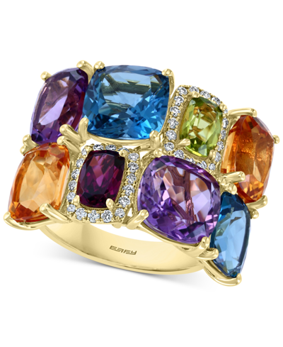 Shop Effy Collection Effy Multi-gemstone (12-1/8 Ct. T.w.) & Diamond (1/6 Ct. T.w.) Statement Ring In 14k Gold
